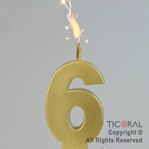 VELA BENGALA ORO NUMERO 6 X 1